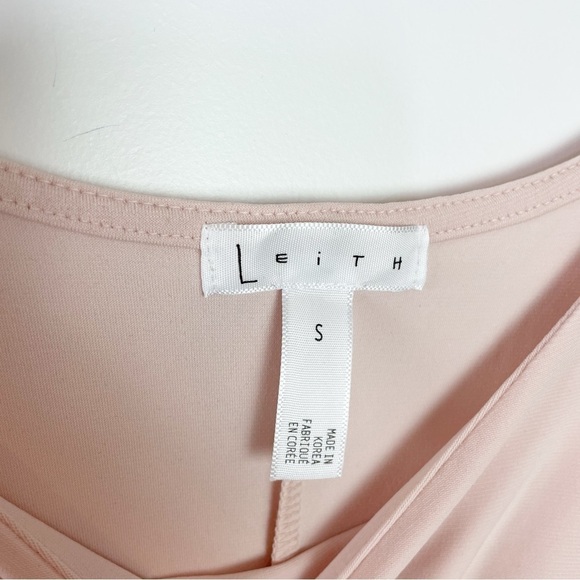 New Leith Nordstrom Double Scoop Long Sleeve Bodysuit in Pink Smoke - Picture 5 of 6